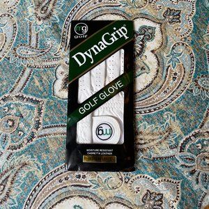 DynaGrip Leather Golf Glove Regular Left L Cabretta Leather NEW White